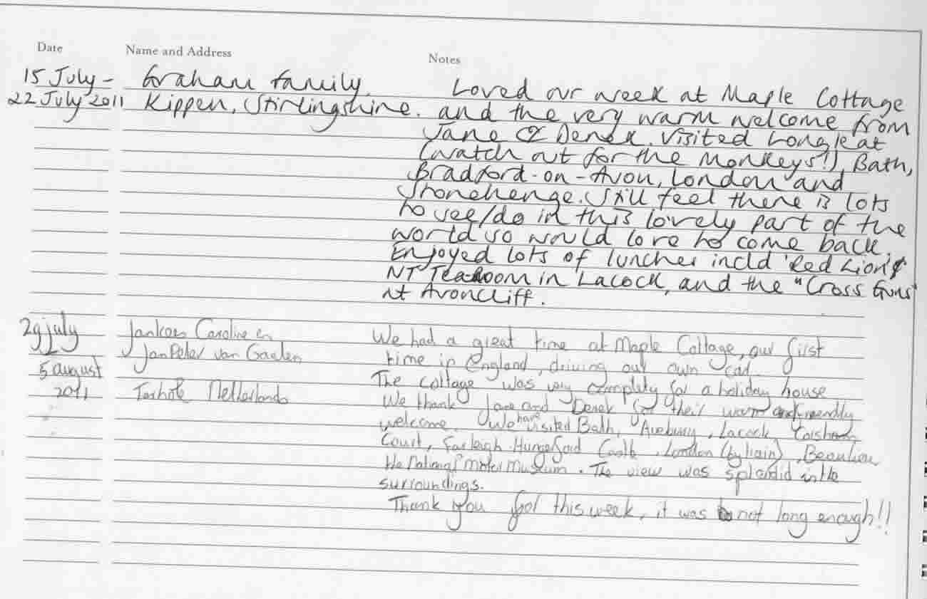 Maple Guestbook 2011